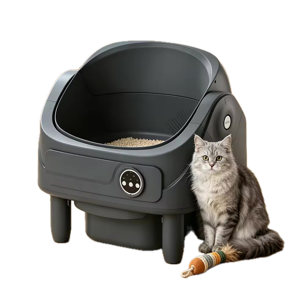 Smart Cat Litter Box Automatic Self Cleaning Cat Litter Tray with Low Entry Safety Design for Elder Cats and Multi Cat Families