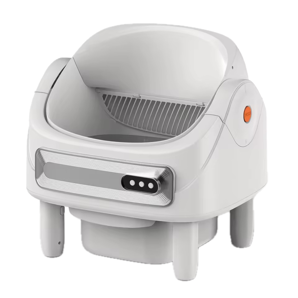 Open-Top Smart Cat Litter Box Automatic Self Cleaning Low Entry Anti-Pinch Odor Control Cat Toilet for Large Multi-Cat Families