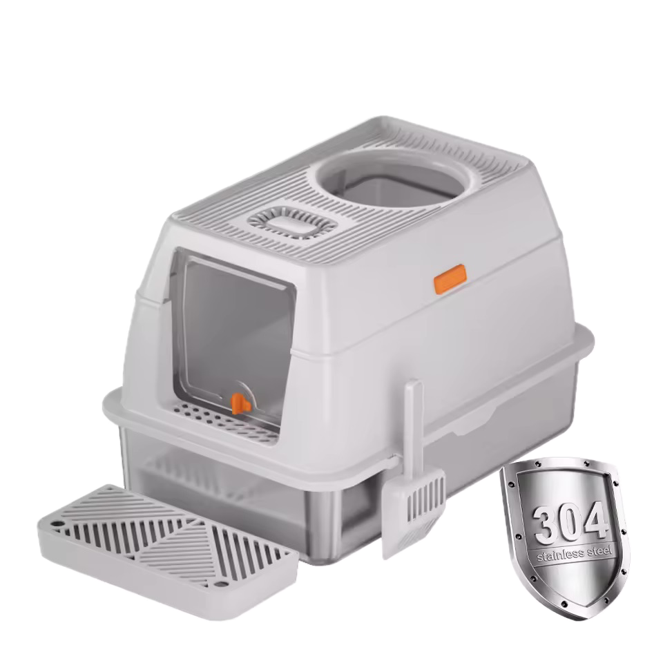 Enclosed Stainless Steel Litter Box