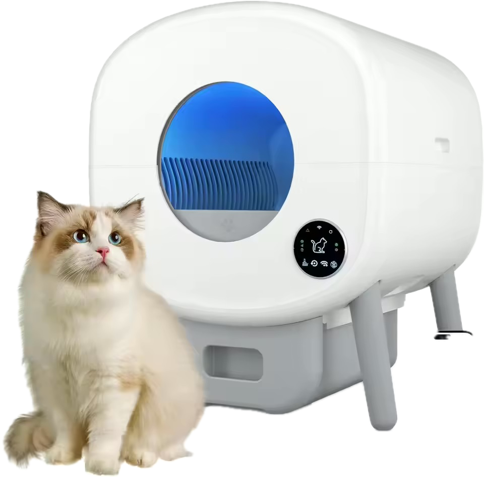 OEM Large Capacity 68L Square Automatic APP Control 15.6kg Plastic Cat Litter Box with Cat Excrement Cleaning Accessory